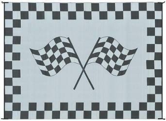 Ming's Mark Inc. Reversible Racing Flag Mats – 8' x 20' Black/White – OEM No. RF-8201