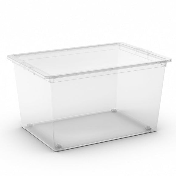 C Box XL w/ Lid and wheels Transparent