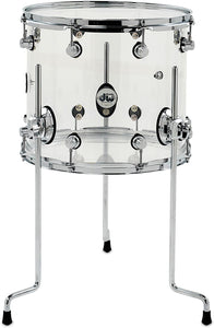 Design Series Acrylic Floor Tom with Chrome Hardware 18 x 16 in. Clear