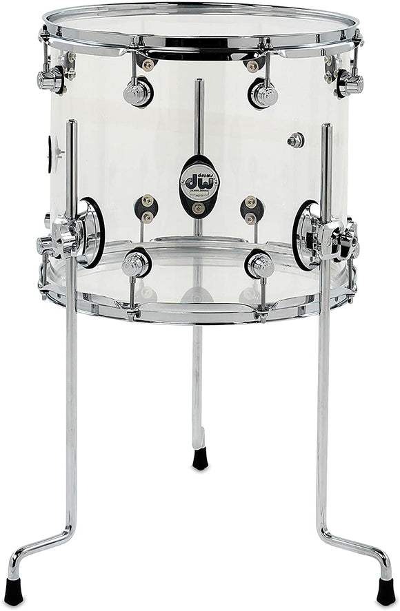 Design Series Acrylic Floor Tom with Chrome Hardware 18 x 16 in. Clear