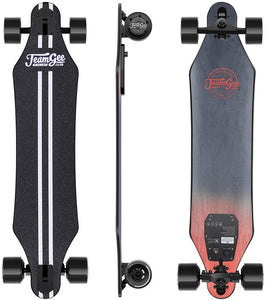 H5 37" Electric Skateboard, 22 MPH Top Speed, 760W Dual Motor, 11 Miles Range, 14.5 Lbs, 10 Layers Maple Longboard with Wireless Remote Control