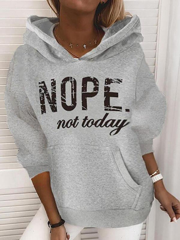 Print Long Sleeves Hoodie