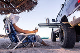 Vehicle Tire-Mounted Steel Camping, Travel, Tailgating and Outdoor Work Table