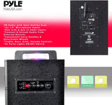 Portable Bluetooth PA Speaker System – 2000W Active powered Outdoor Bluetooth Speaker Portable PA System w/ Microphone In, Party Lights, USB SD Card Reader, AUX/RCA/FM Radio, Wheels