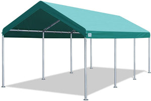 10 x 20 FT Heavy Duty Carport Car Canopy Garage Shelter Party Tent, Adjustable Height from 6ft to 7.5ft, Green