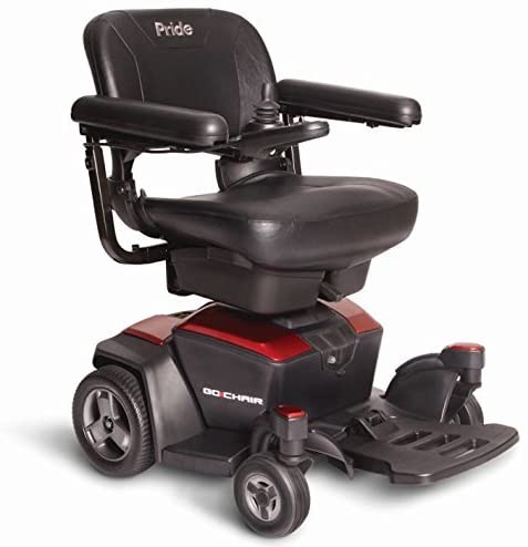 New GO CHAIR Pride Mobility Travel Electric Powerchair + 18AH Batteries Upgrade (Ruby Red)