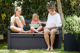 Eden 70 Gallon Storage Bench Deck Box for Patio Furniture, Front Porch Decor and Outdoor Seating – Perfect to Store Garden Tools and Pool Toys, Grey