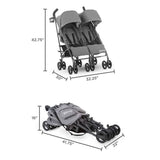 JOOVY Twin Groove Ultralight Umbrella Stroller, Charcoal