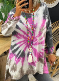 Tie Dye Round Neck Long Sleeves Sweatshirt