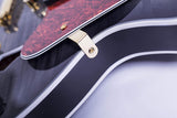 NEW GROTE 335 style Jazz Electric Guitar Flame Maple top Semi-Hollow Body Gold Hardware (black)