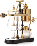 Belgian/Belgium Luxury Royal Family Balance Siphon/Syphon Coffee Maker. Elegant Double Ridged Fulcrum with Tee handle (Egyptian Black & Gold)