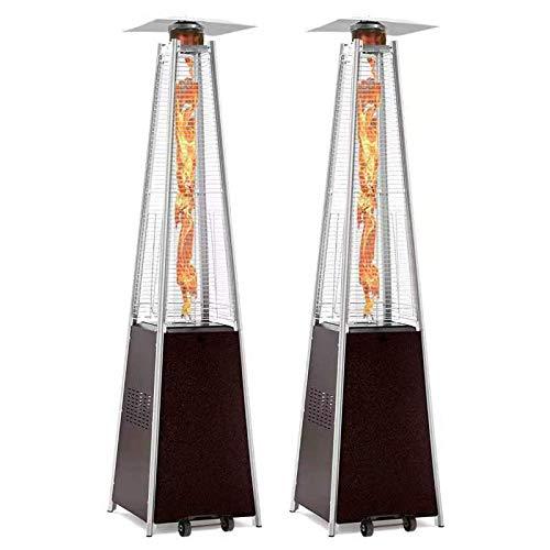 2-Sets Pyramid Outdoor Heater Standing, 42,000 Btu Tower Patio Heaters Propane