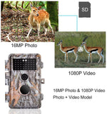 5-Pack Game & Deer Trail Cameras 16MP 1920x1080P Video Hunting Wildlife Cams Time Lapse with Night Vision No Glow 940nm Infrared Motion Activated Waterproof Password Protected 0.6S Trigger 2.4" LCD