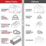 Abba Patio Extra Large Heavy Duty Carport with Removable Sidewalls Portable Garage Car Canopy Boat Shelter Tent for Party, Wedding, Garden Storage Shed 8 Legs, 12 x 20 Feet, Dark Grey