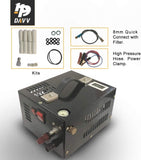 Protable PCP Air Compressor – 12V / 160W – 1.41CFM @ 30Mpa / 4500psi – Powered by Car 12V DC – Paintball/Scuba Tank Compressor