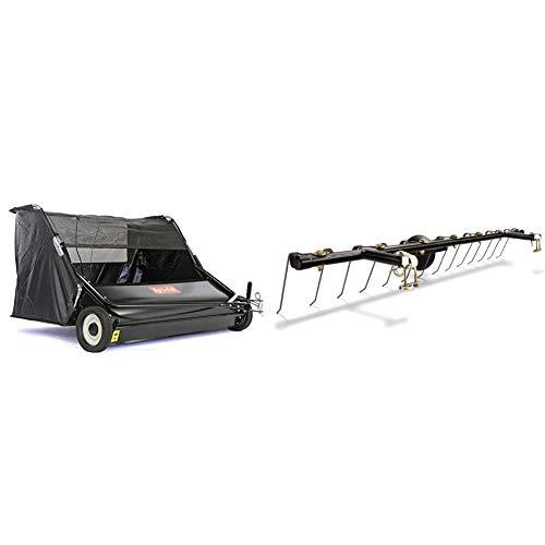 Agri-Fab Inc 45-0546 52′′ Lawn Sweeper, Black & 45-0343 Tine Dethatcher for All Tow Lawn Sweepers