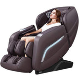 AI Voice Control Full Body Massage Chair Recliner with Stretching Function, Handrail Shortcut Key, SL Track, Zero Gravity, Bluetooth Speaker (Brown)