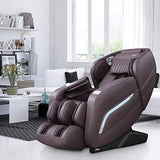 AI Voice Control Full Body Massage Chair Recliner with Stretching Function, Handrail Shortcut Key, SL Track, Zero Gravity, Bluetooth Speaker (Brown)