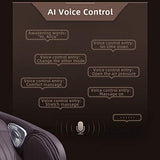 AI Voice Control Full Body Massage Chair Recliner with Stretching Function, Handrail Shortcut Key, SL Track, Zero Gravity, Bluetooth Speaker (Brown)