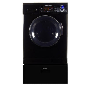 Equator Combo Washer/Dryer in Black with Pedestal