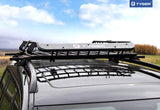 TG-RK1B942B Heavy Duty Roof Mounted Cargo Basket Rack | L57.5 x W42 x H6 | Roof Top Luggage Carrier | with Wind Fairing