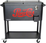 PS-206-PEPSI-AM 80 Quart Portable Rolling Patio Cooler, Matte Graphite