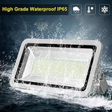 Missbee Super Bright 500W LED Flood Light, 55000lm Outdoor Landscape Flood Light, Security Light, 6000-6500K, Work for Garage, Garden, Lawn,Yard and Playground (Cold White)