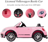 12V Kids Electric Ride on Cars Battery Powered Motorized Vehicles, Remote Control, Music, Bluetooth, Suspension, Double Door, Pink