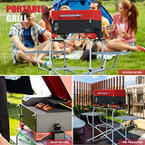 ASMOKE Portable Wood Pellet Grill and Smoker with Auto Temper Control, 8 in 1 BBQ Grill Set AS300, 256 Sq. in. Cooking Area – Includes Waterproof Grill Cover and Meat Probe, Apple Red