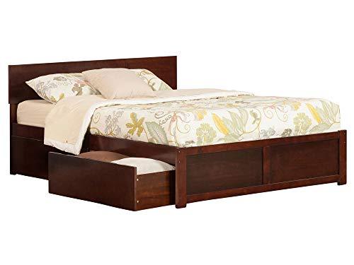 Atlantic Furniture Orlando Platform Bed with 2 Urban Bed Drawers, King, Walnut