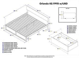 Atlantic Furniture Orlando Platform Bed with 2 Urban Bed Drawers, King, Walnut