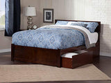 Atlantic Furniture Orlando Platform Bed with 2 Urban Bed Drawers, King, Walnut