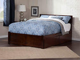 Atlantic Furniture Orlando Platform Bed with 2 Urban Bed Drawers, King, Walnut