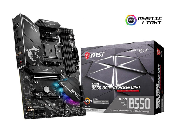 MSI MPG B550 GAMING EDGE WIFI AM4 AMD B550 SATA 6Gb/s ATX AMD Motherboard