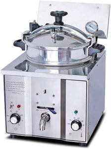 16L Pressure Fryer Commercial Electric Countertop Stainless Steel Cooking Machine Chicken Fish