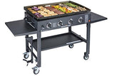 Blackstone 1554 Cooking 4 Burner Flat Top Gas Grill Propane Fuelled Restaurant Grade Professional 36” Outdoor Griddle Station with Side Shelf, 36 Inch, Black