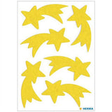 Stickers Christmas Stars, Felt Yellow (15251)