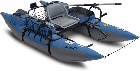 Colorado XTS Inflatable Fishing Pontoon Boat With Transport Wheel, Motor Mount & Swivel Seat