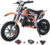 Bolt 50cc Dirt Bike Gas Dirt Bike Kids Dirt Bikes Pit Bikes Youth Dirt Pitbike with Gloves, Goggle and Handgrip,Red