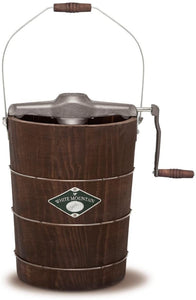 Hand Cranked Ice Cream Maker with Appalachian Series Wooden Bucket, 6 Quart (PBWMIMH612-SHP)