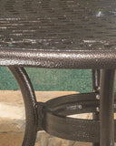 Phoenix Cast Aluminum Round Table, Hammered Bronze