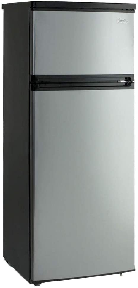 RA7316PST 2-Door Apartment Size Refrigerator, Black with Platinum Finish
