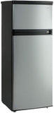RA7316PST 2-Door Apartment Size Refrigerator, Black with Platinum Finish