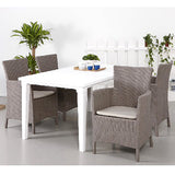 Futura Table White + Iowa Chair (4pcs) (Assembly For Chairs Only)