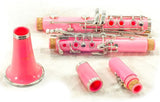 Pink ABS Student Bb Clarinet with Case, Mouthpiece, 11 Reeds, Care kit and more