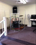 Drum Shield DS4 5 Section Drum Shield Acrylic Drum Panels with Full Length Living Hinges All Acrylic Panels 5' Tall