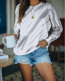 Tie Dye Round Neck Long Sleeves Sweatshirt