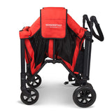 W2 Multi-Function Push 2 Passenger Double Folding Stroller, Adjustable Canopy & Removable Footrest Seats up to 2 Toddlers (Poppy Red)