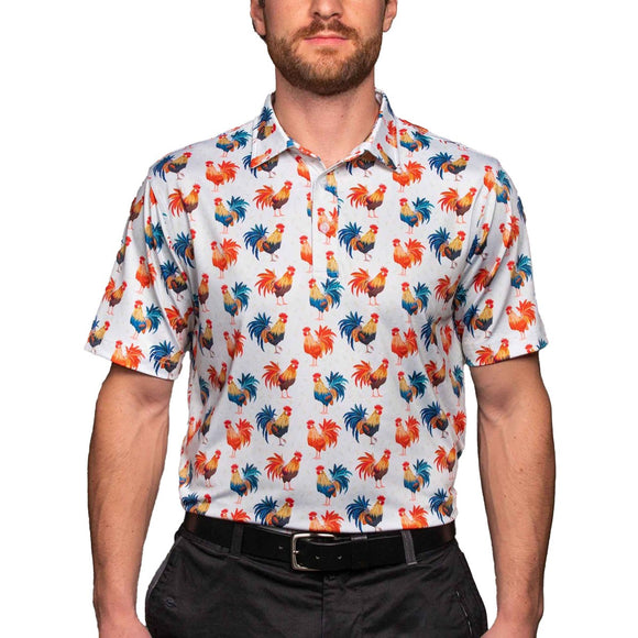 Men’s Waggle Cocky Rooster Golf Polo