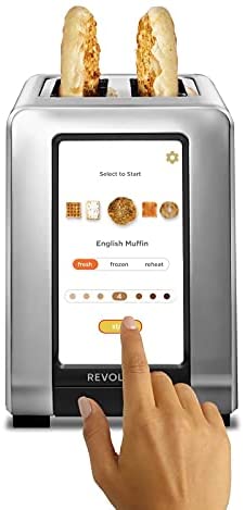 Revolution InstaGLOTM R180 Toaster. 2-Slice, High-End Stainless Steel Design. Features Touchscreen with 60+ High-Speed Smart Settings for Perfectly Toasted Bagels, English Muffins, Toast, Pop-Tarts and much more